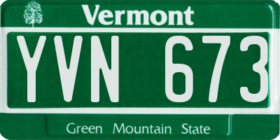 VT license plate YVN673