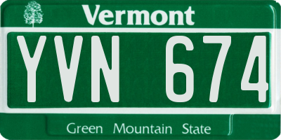 VT license plate YVN674
