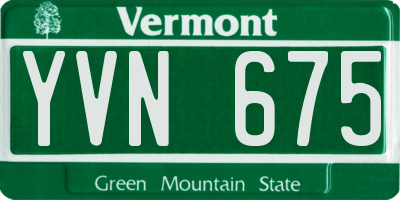 VT license plate YVN675