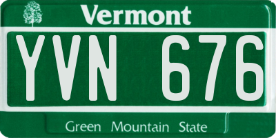VT license plate YVN676