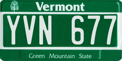 VT license plate YVN677