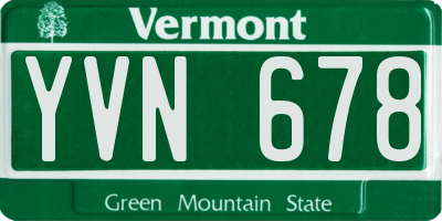 VT license plate YVN678