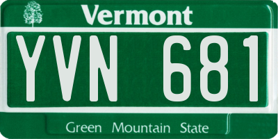 VT license plate YVN681