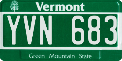 VT license plate YVN683
