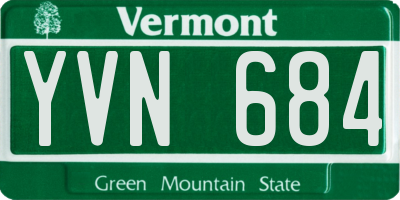 VT license plate YVN684