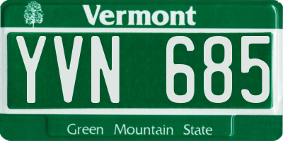 VT license plate YVN685