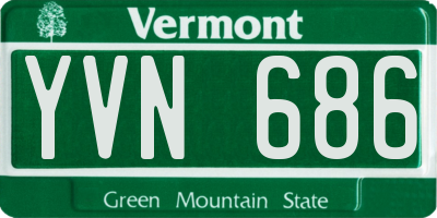 VT license plate YVN686