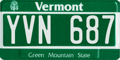 VT license plate YVN687
