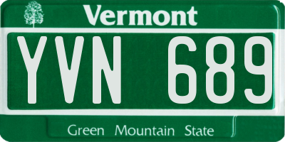 VT license plate YVN689