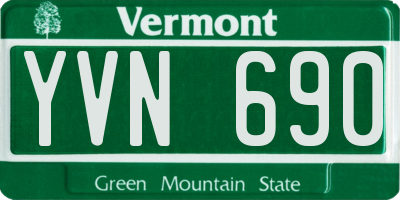 VT license plate YVN690