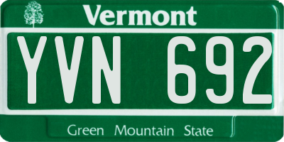 VT license plate YVN692