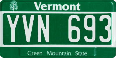 VT license plate YVN693