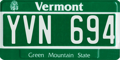 VT license plate YVN694