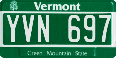 VT license plate YVN697