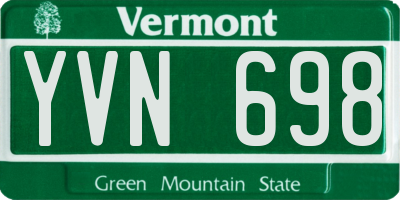 VT license plate YVN698