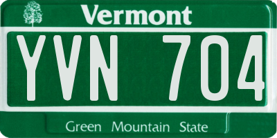 VT license plate YVN704