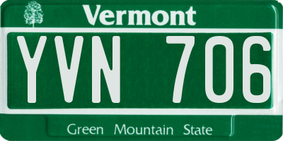 VT license plate YVN706