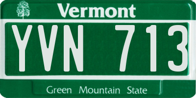 VT license plate YVN713