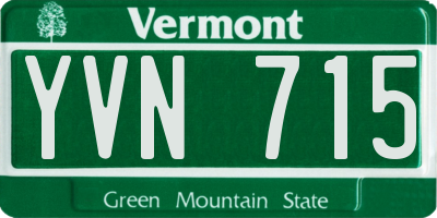 VT license plate YVN715