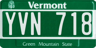 VT license plate YVN718