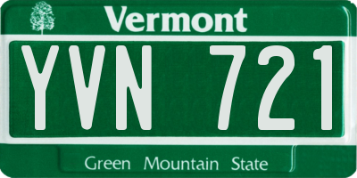 VT license plate YVN721