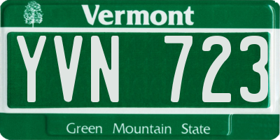 VT license plate YVN723