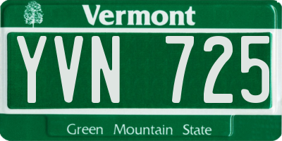 VT license plate YVN725