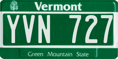 VT license plate YVN727
