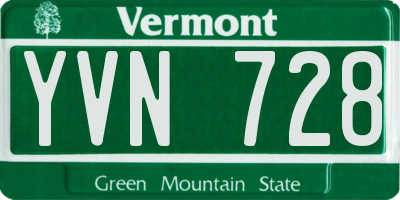 VT license plate YVN728