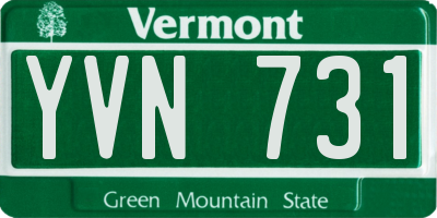 VT license plate YVN731