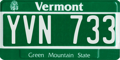 VT license plate YVN733