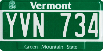 VT license plate YVN734