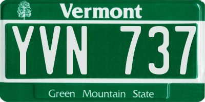 VT license plate YVN737