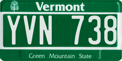 VT license plate YVN738
