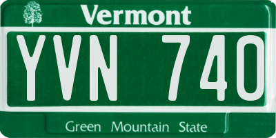 VT license plate YVN740