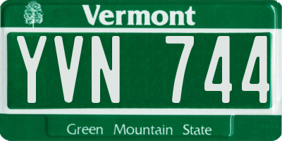 VT license plate YVN744