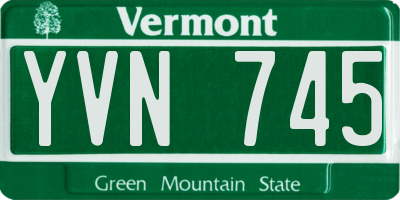 VT license plate YVN745