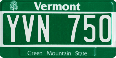 VT license plate YVN750