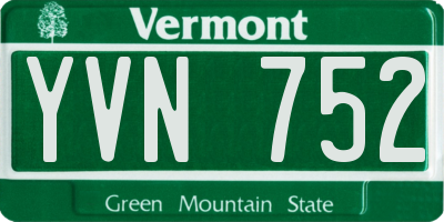 VT license plate YVN752