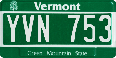VT license plate YVN753