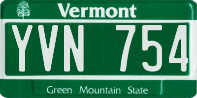VT license plate YVN754