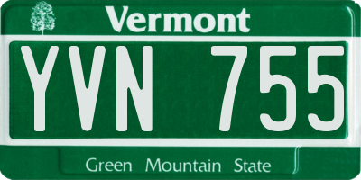 VT license plate YVN755