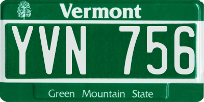 VT license plate YVN756