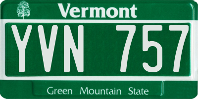 VT license plate YVN757