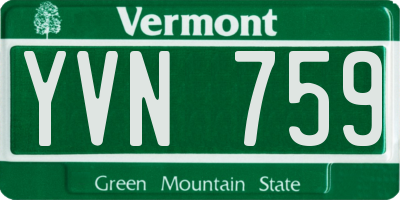 VT license plate YVN759