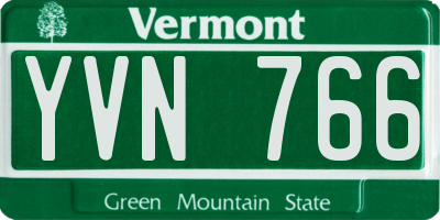 VT license plate YVN766