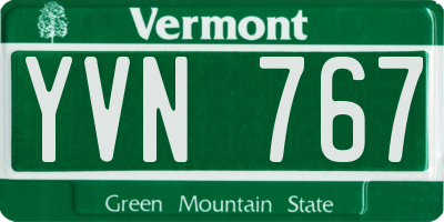 VT license plate YVN767