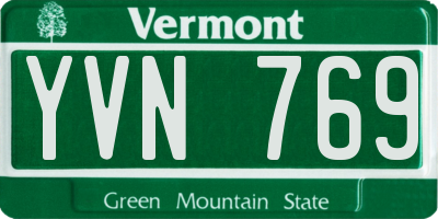 VT license plate YVN769