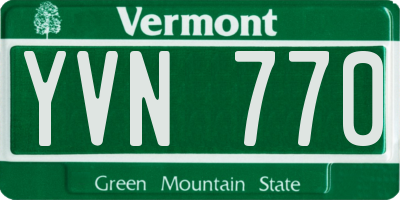 VT license plate YVN770