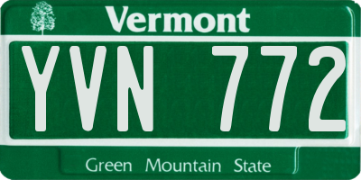 VT license plate YVN772